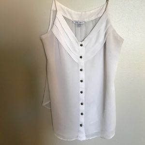 NAKED ZEBRA BUTTON UP SHEER BLOUSE TANK TOP